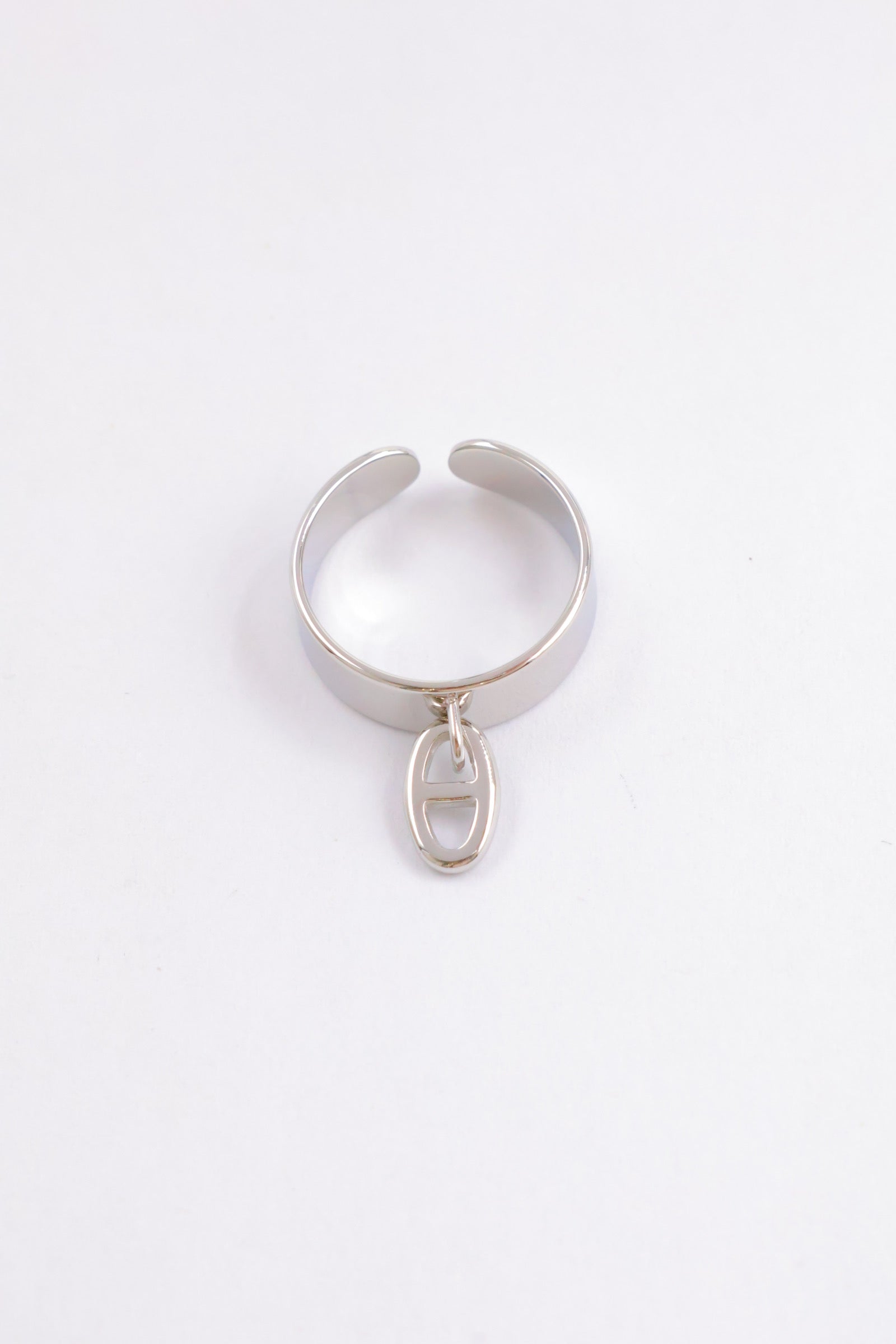 Bague pendentif ovale breloque petite – Acier inoxydable (Or ou Argent)