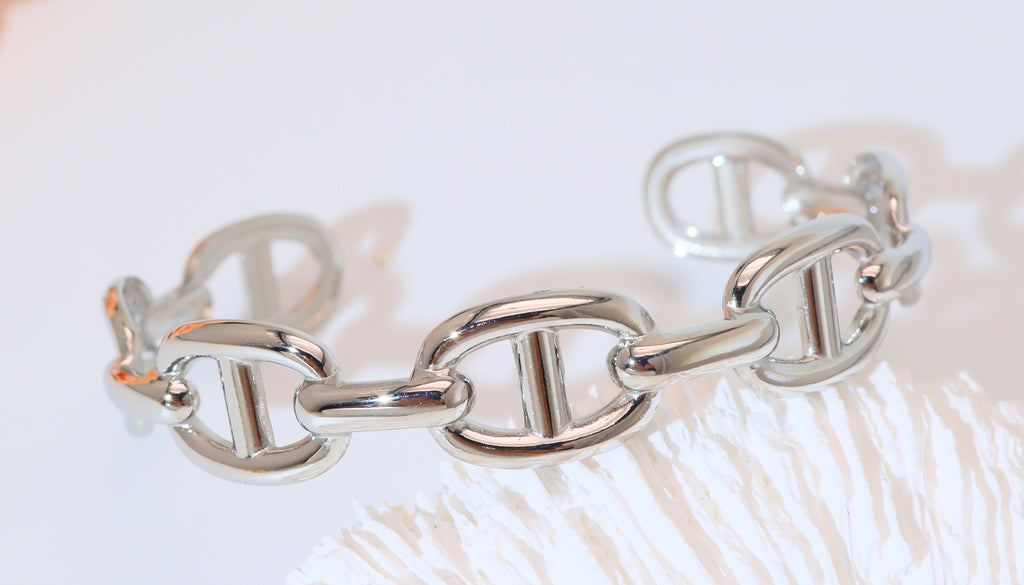 Bracelet Maillons Modernes-Acier inoxydable doré et argenté