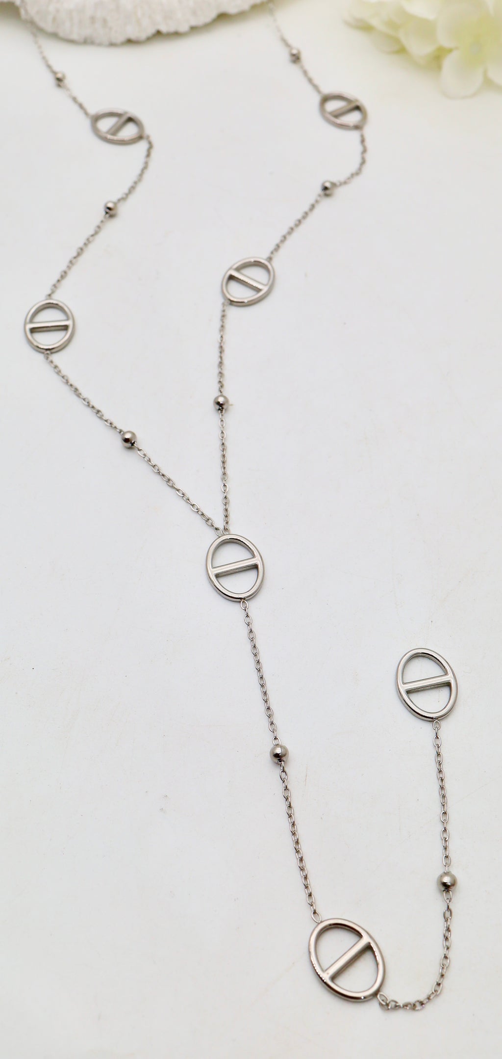 Sautoir cercle ajouré – Acier inoxydable