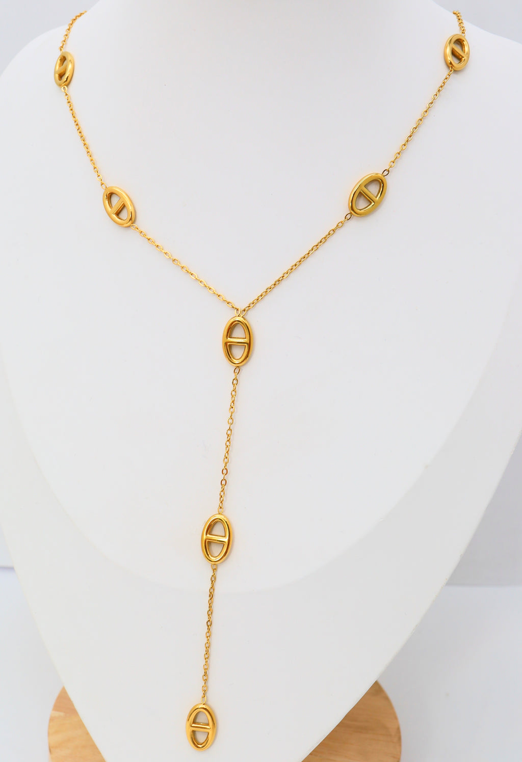 Sautoir Y Doré à Maillons Ovales – Acier Inoxydable