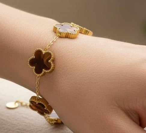 Bracelet Tréfles réversible au choix de couleur multiples