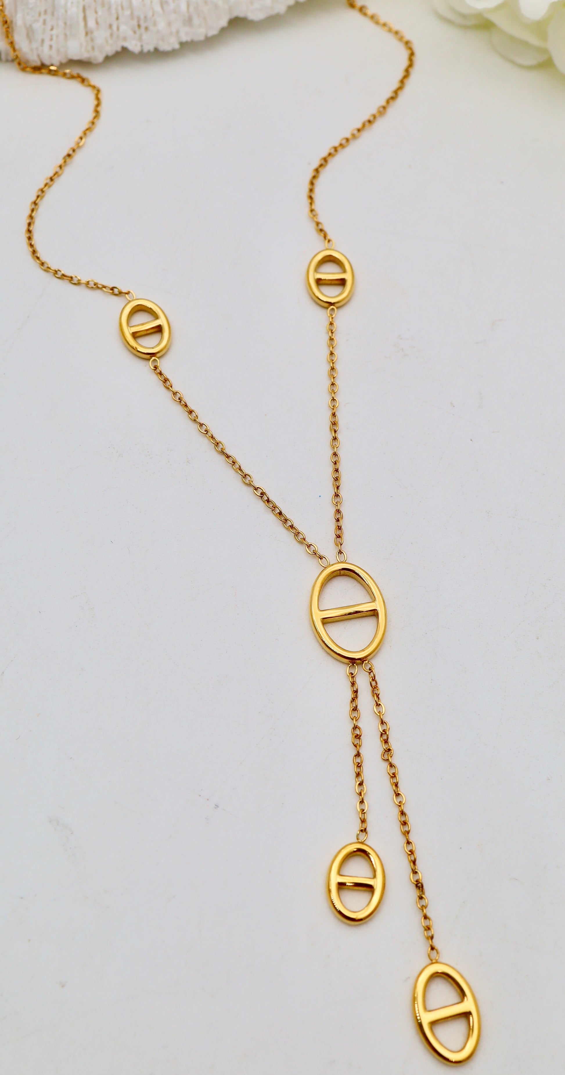 Collier Y Maillons Ovales – Acier Inoxydable