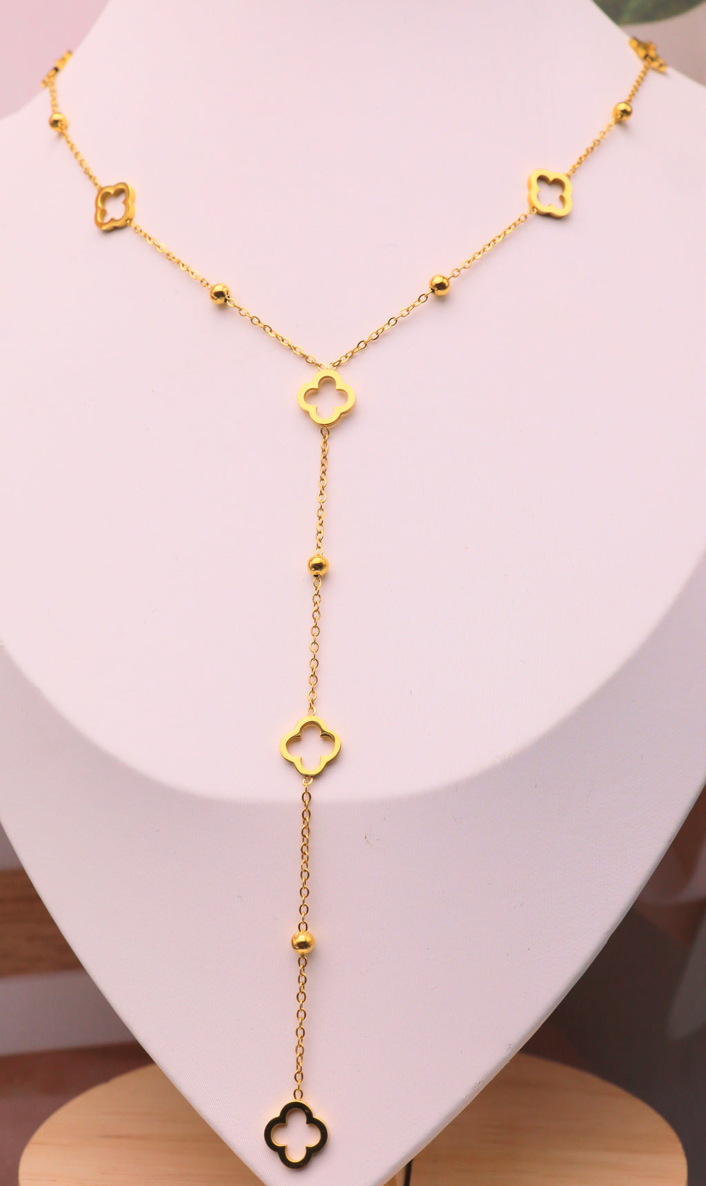 Collier Y Trèfles – Acier inoxydable doré ou argenté