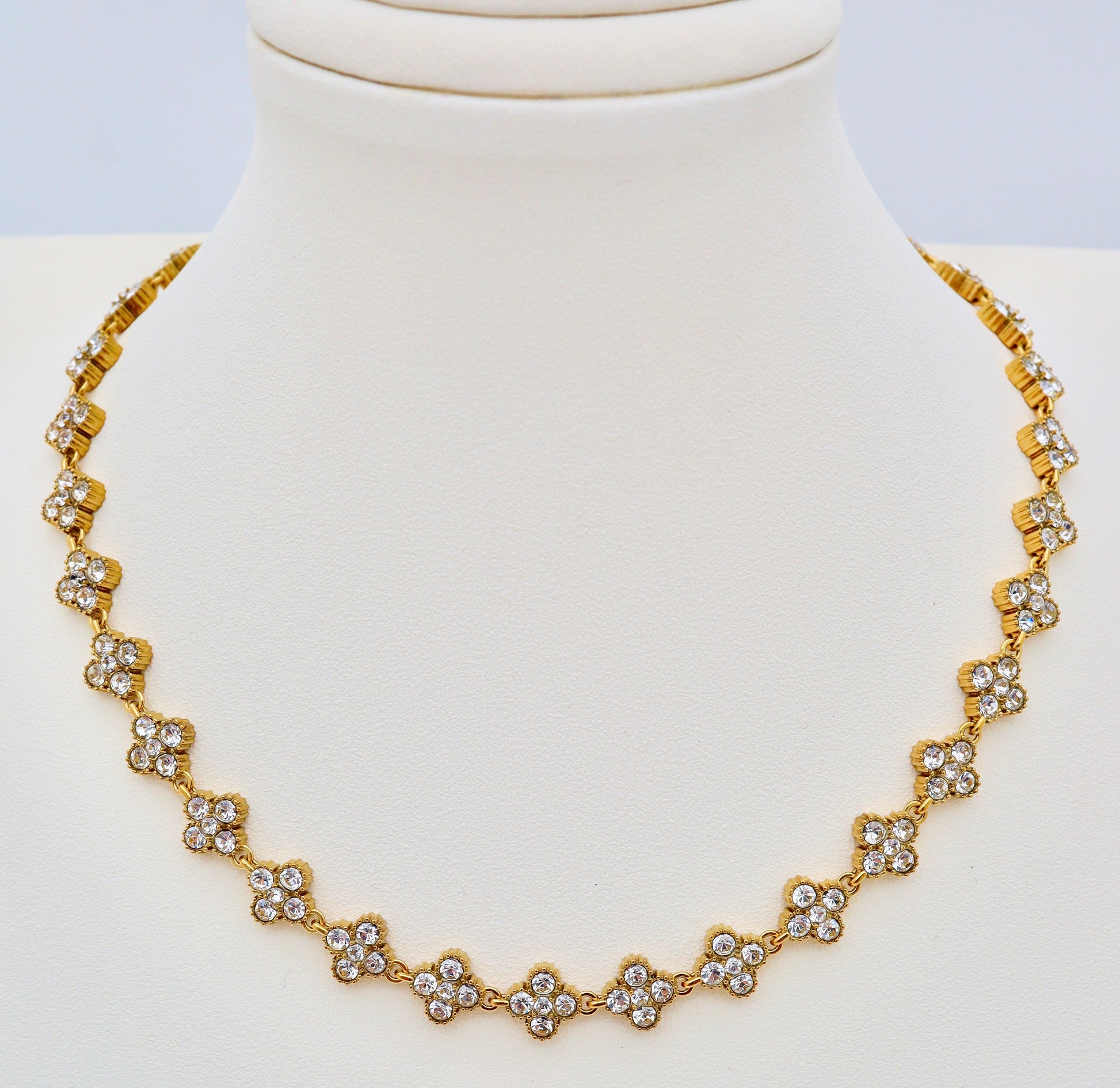 Collier fleurs zircon – Acier inoxydable