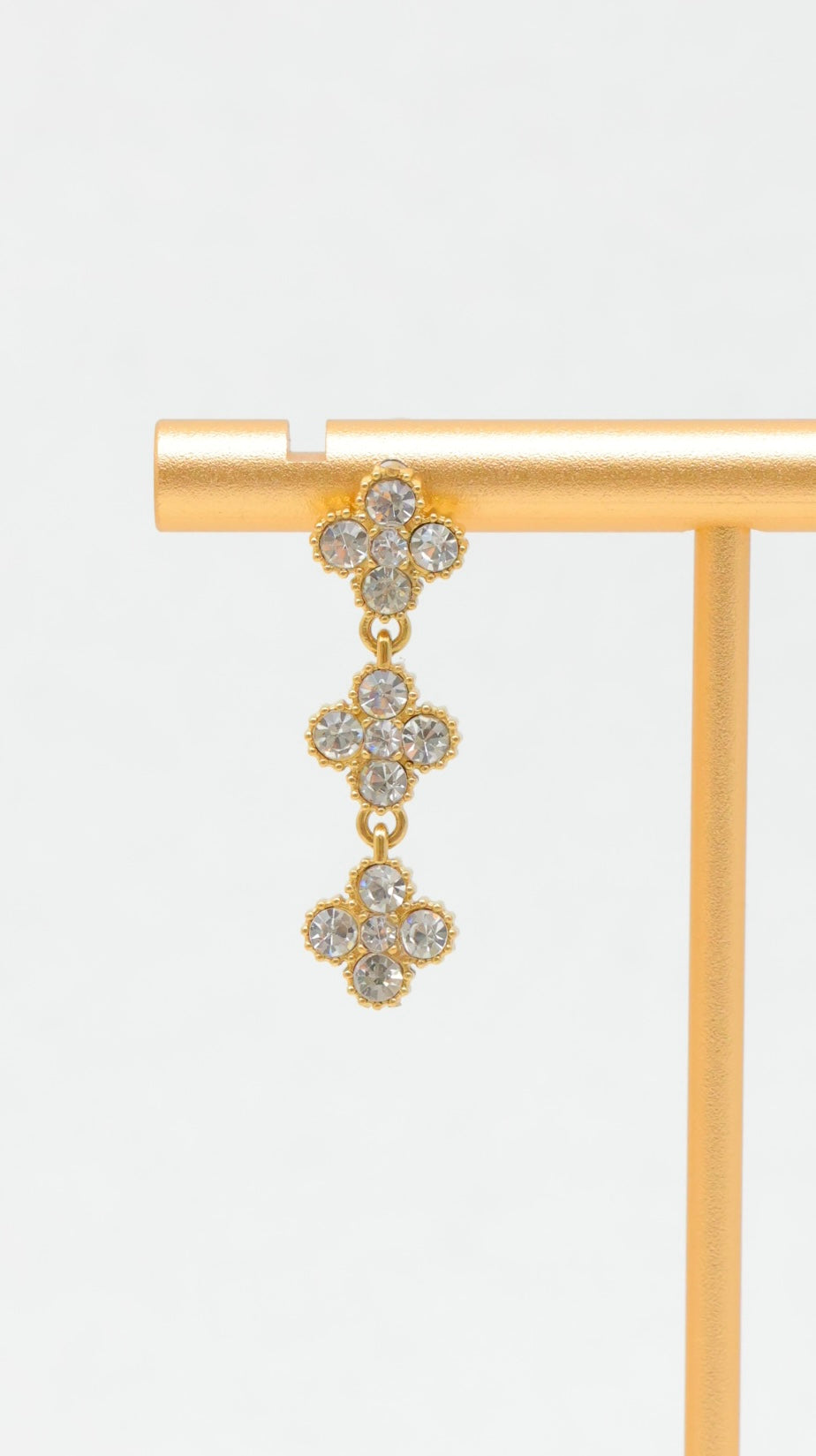 Boucles d’oreilles trèfle brillantes en acier inoxydable