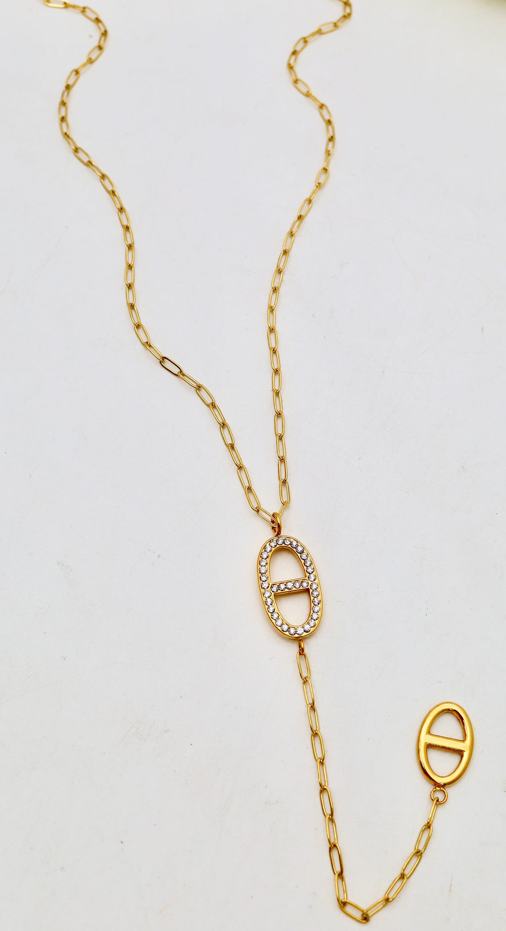 Sautoir Maillon & Chaîne Longue — Acier Inoxydable