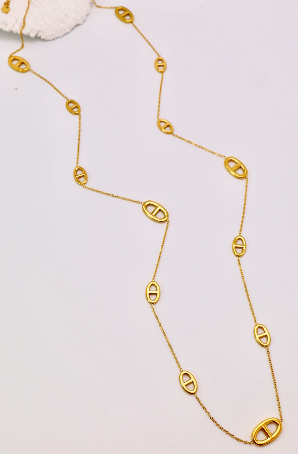 Collier Long Doré à Maillons Ovales – Acier Inoxydable