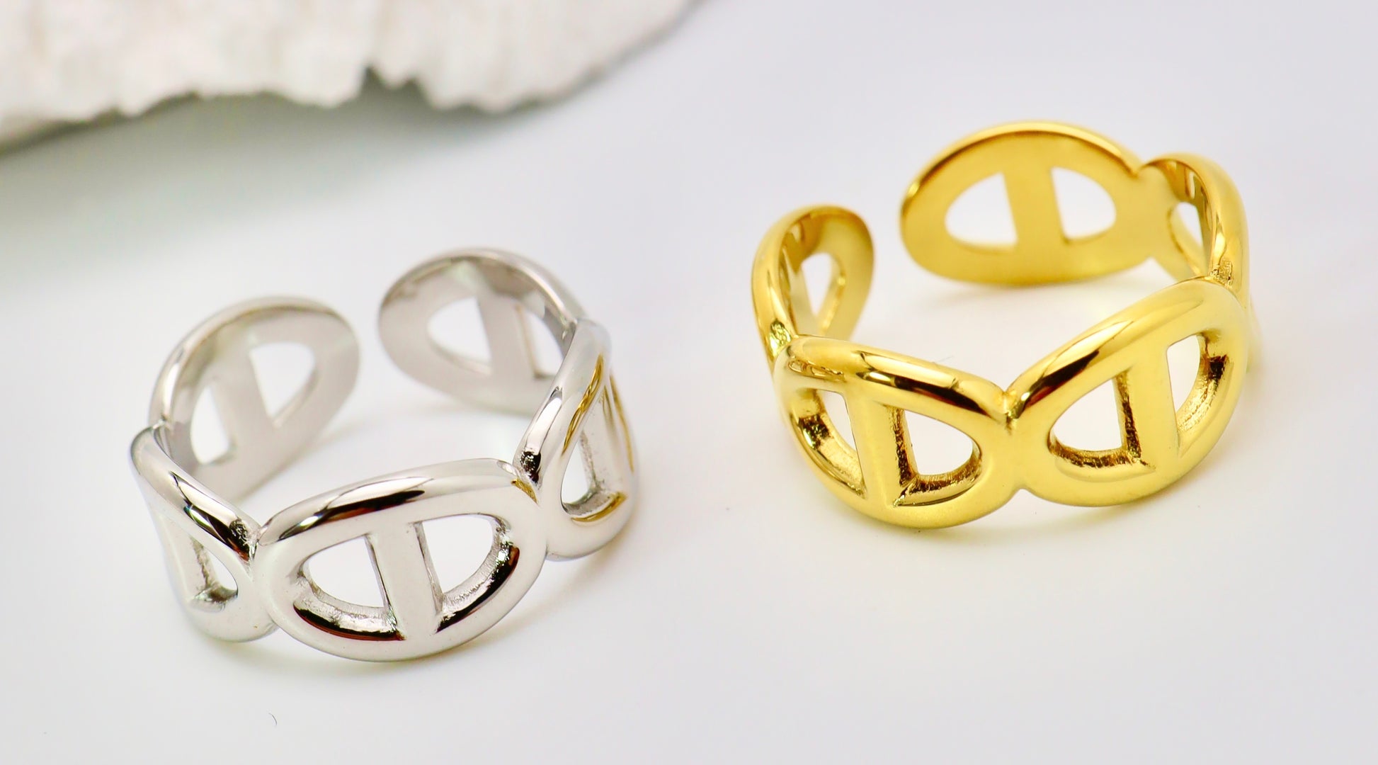 Bague lettre D – Acier inoxydable