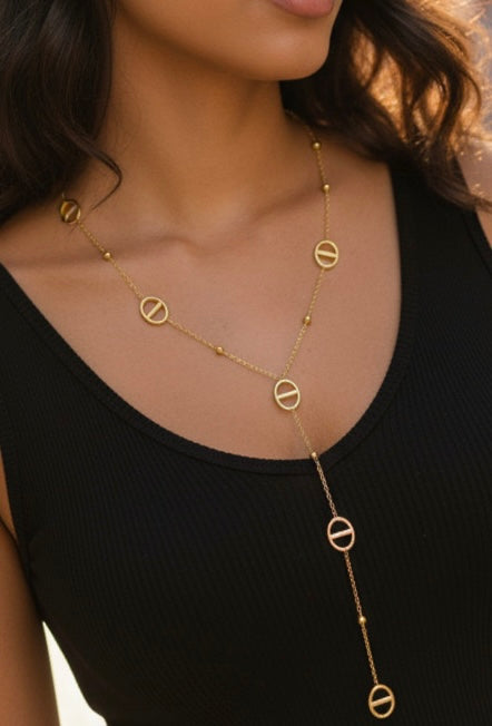 Sautoir cercle ajouré – Acier inoxydable